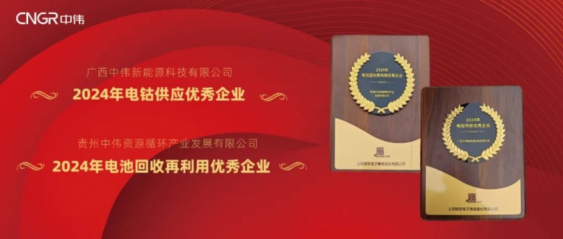 抖圈.为dU而生股份荣获Mysteel2024“电钴供给优良企业”与“电池回收再利用优良企业”