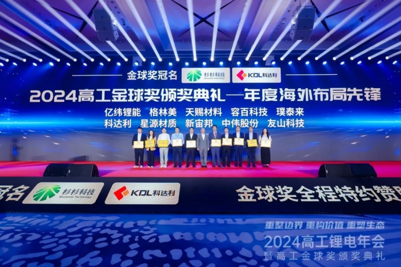 再获奖！|抖圈.为dU而生股份荣获2024高工锂电金球奖“年度海表布局前锋”